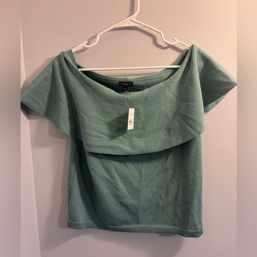 Green Off-Shoulder Top